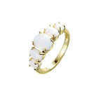 Brass Elegant Oval Stone Opal Ring