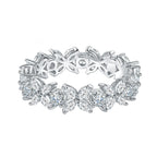 Horse eye moissanite ring four leaf clover ring