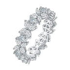 Horse eye moissanite ring four leaf clover ring