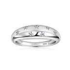 925 silver five-pointed star moissanite ring