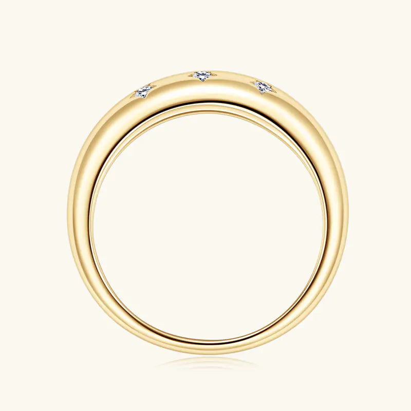 925 silver five-pointed star moissanite ring