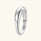 925 silver five-pointed star moissanite ring