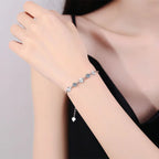 925 Sterling Silver VVS Moissanite Lucky Clover Bracelet