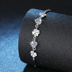 925 Sterling Silver VVS Moissanite Lucky Clover Bracelet