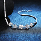 925 Sterling Silver VVS Moissanite Lucky Clover Bracelet