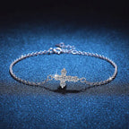 Hot 925 Silver D Color Moissanite Cross Bracelet
