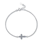 Hot 925 Silver D Color Moissanite Cross Bracelet