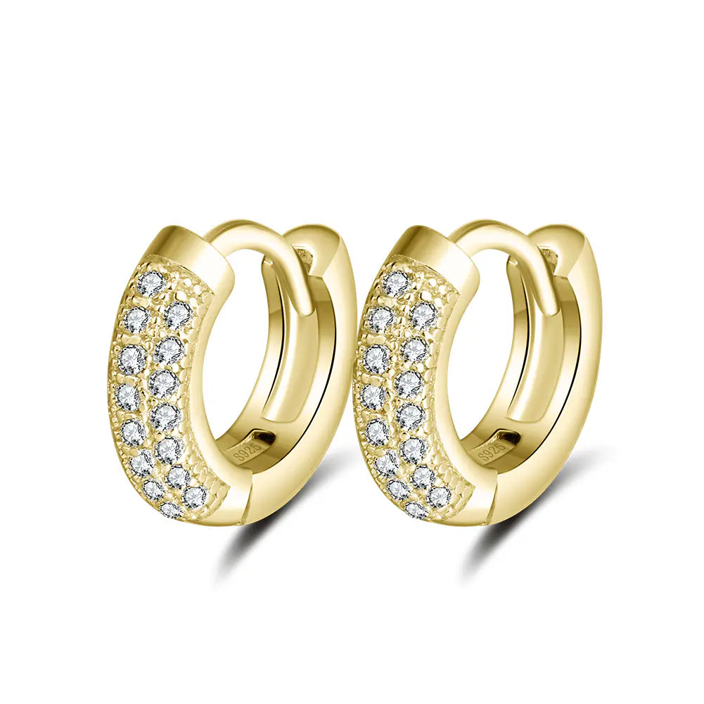 S925 Sterling Silver Round Hollow Earrings