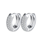 S925 Sterling Silver Round Hollow Earrings