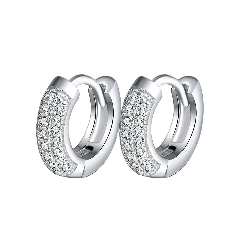 S925 Sterling Silver Round Hollow Earrings