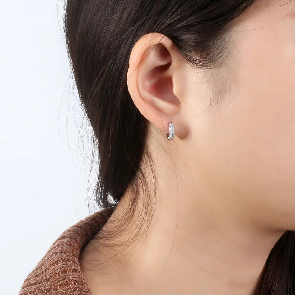 S925 Sterling Silver Round Hollow Earrings