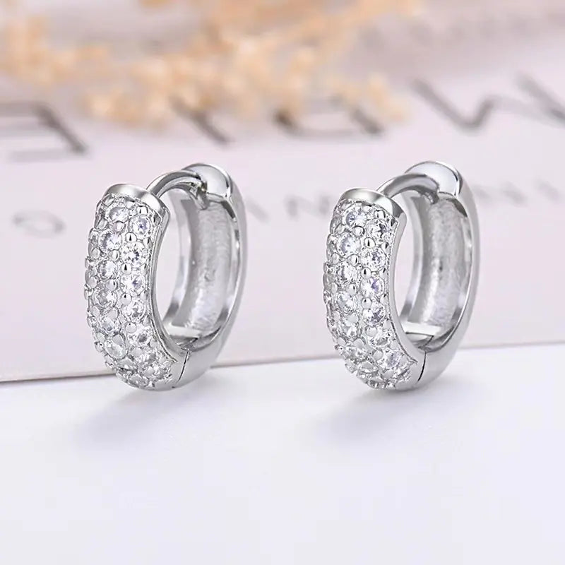 S925 Sterling Silver Round Hollow Earrings