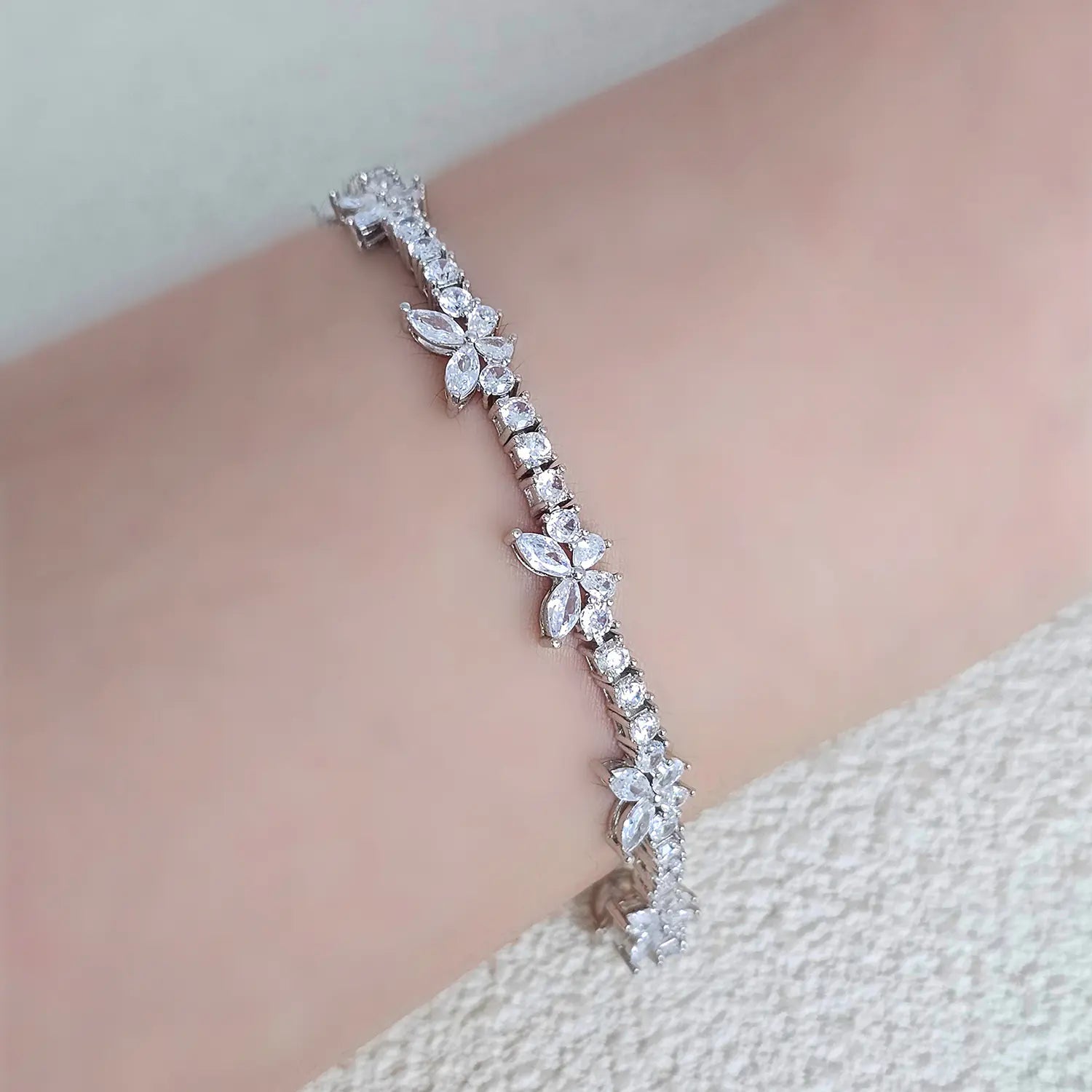 Brass Colored Butterfly CZ Bracelets
