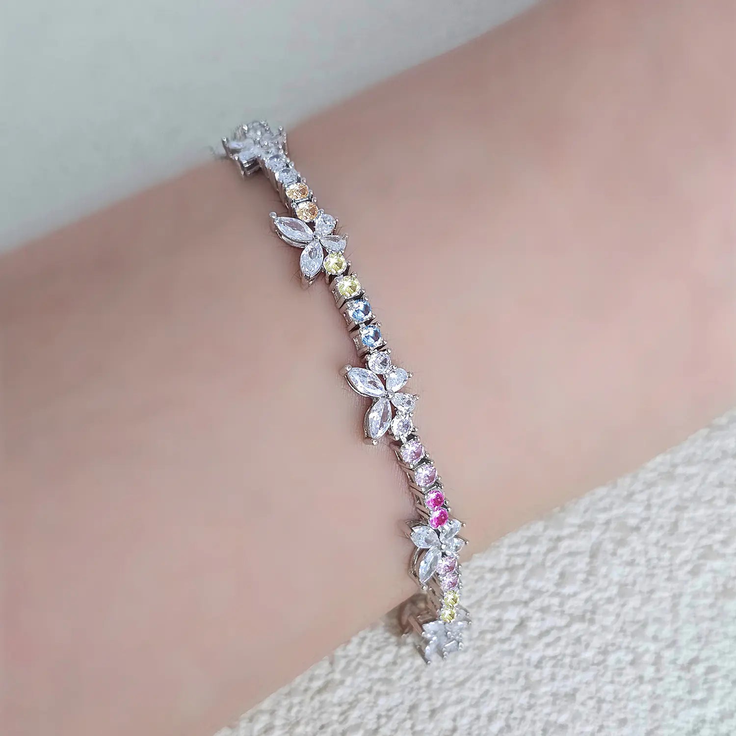 Brass Colored Butterfly CZ Bracelets