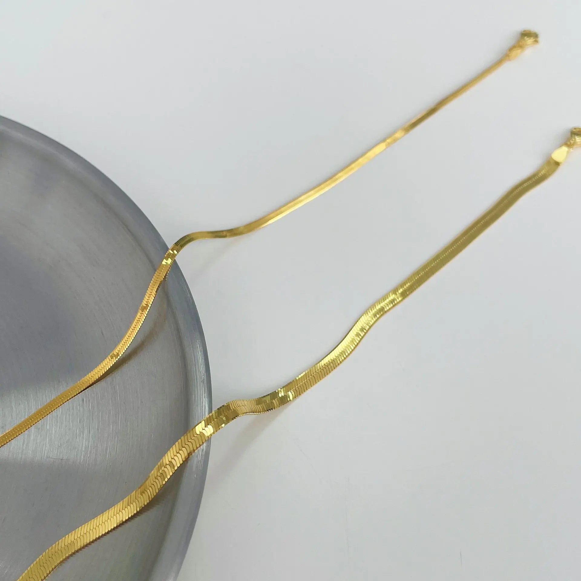 Fashion 925 Silver 1.7mm Flat Snake Chain