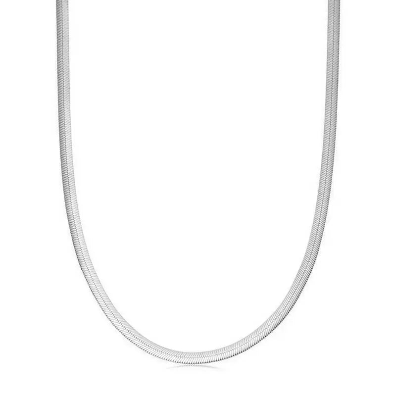 Fashion 925 Silver 1.7mm Flat Snake Chain