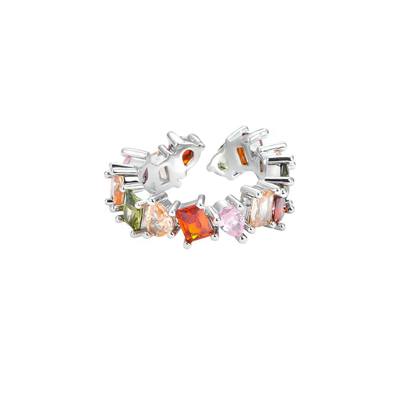 Colored Gemstone Open Index Finger Ring Jewelry