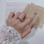 Colored Gemstone Open Index Finger Ring Jewelry