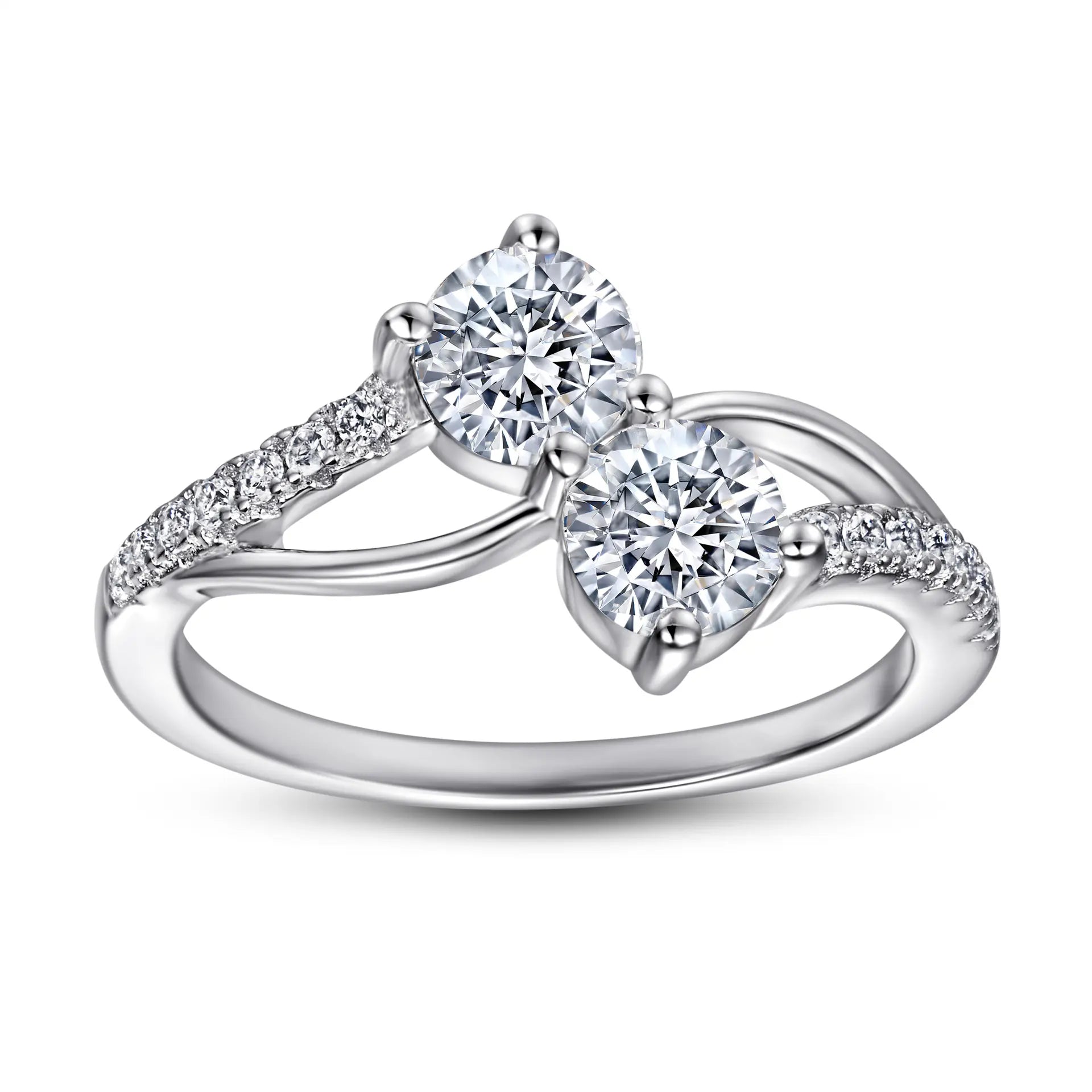 925 silver 8 letter inlaid zircon ring