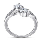 925 silver 8 letter inlaid zircon ring