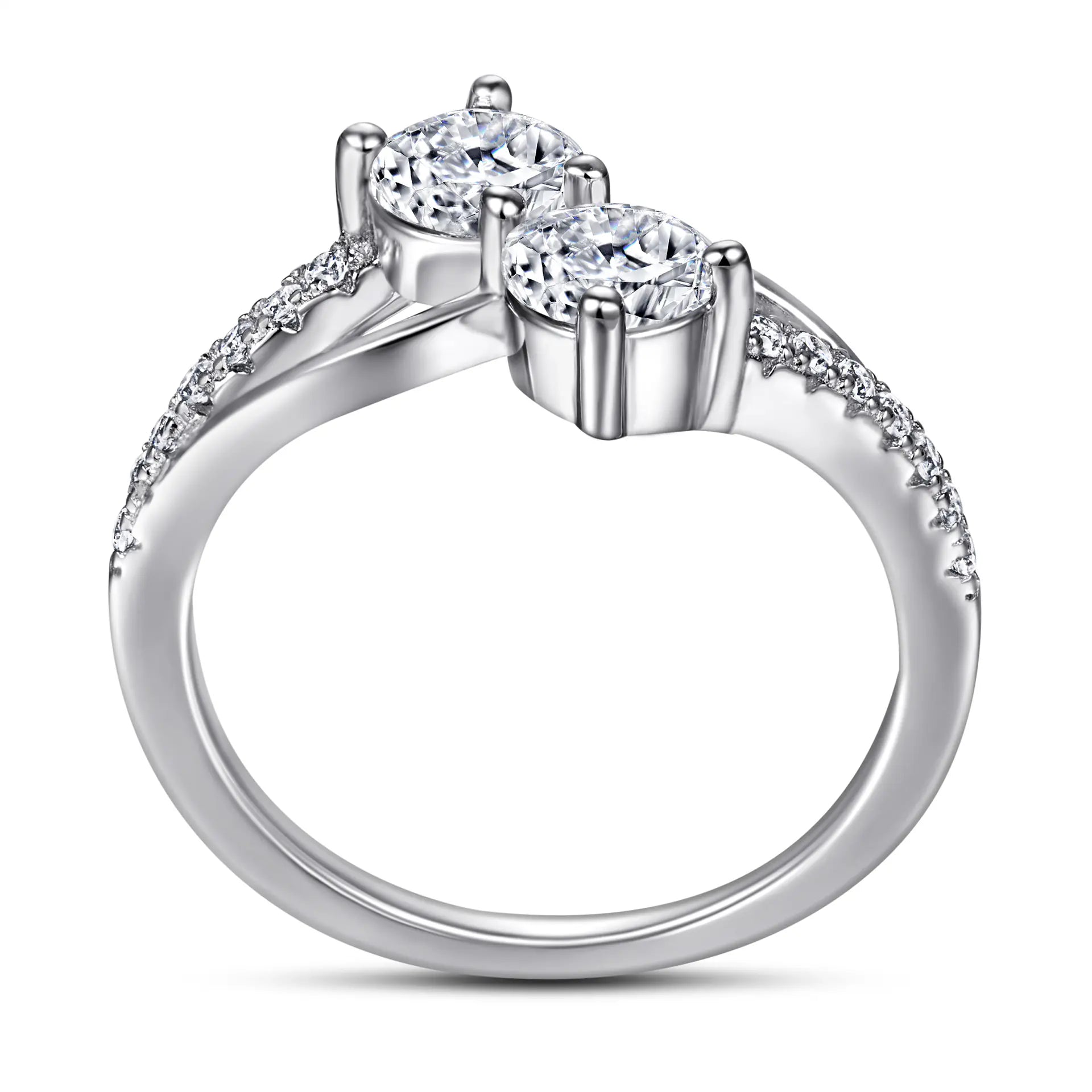 925 silver 8 letter inlaid zircon ring