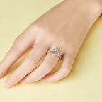 925 silver 8 letter inlaid zircon ring