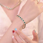 8MM round single row zircon tennis bracelet