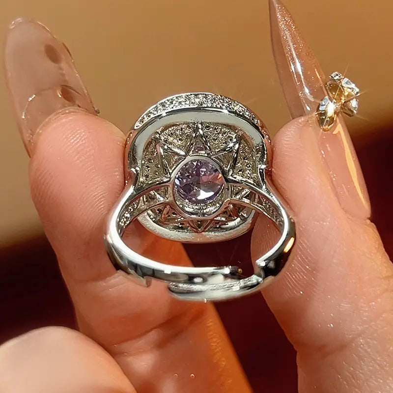 Iced out Colorful CZ Copper Open Ring