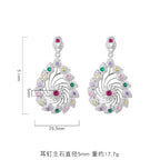 Brass Colorful Gemstone Drop Earrings