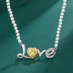 Valentine’s Gift Brass Artificial Pearls LOVE Necklace