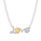 Valentine’s Gift Brass Artificial Pearls LOVE Necklace
