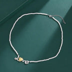 Valentine’s Gift Brass Artificial Pearls LOVE Necklace