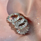 New Style 925 Sterling Silver CZ Round Rings