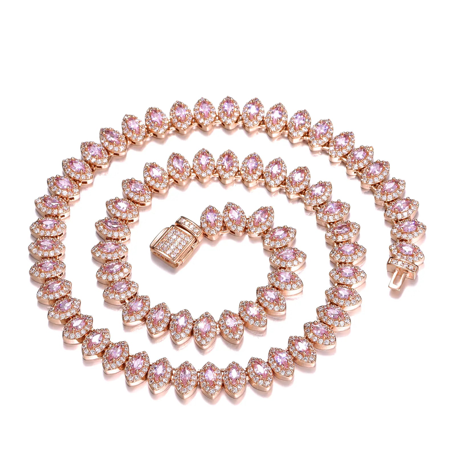 Hip Hop 8mm Horse Eye Cluster Tennis Chain