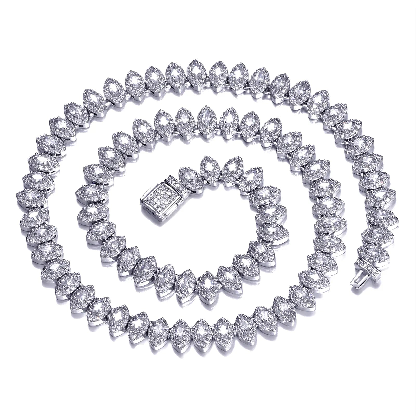 Hip Hop 8mm Horse Eye Cluster Tennis Chain