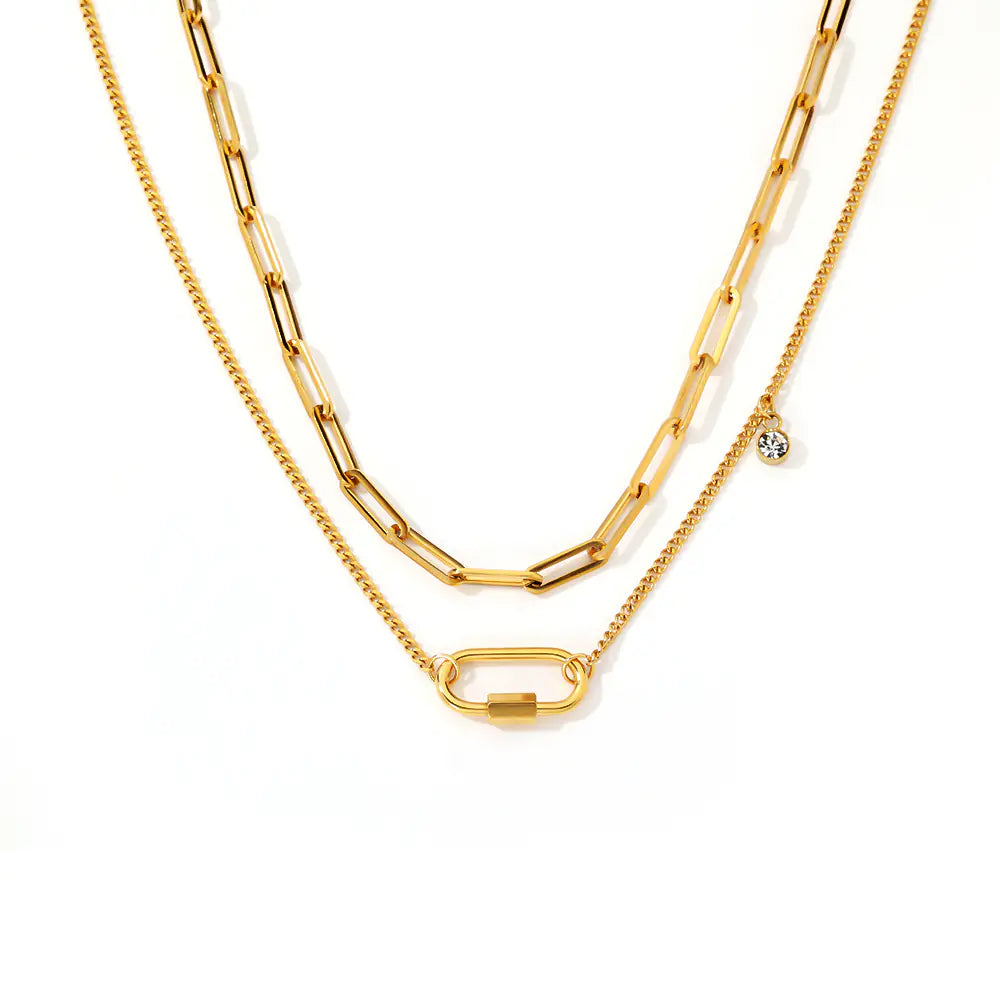 Stainless Steel Gold Plated Pearl Necklace Group