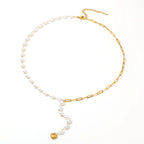 Stainless Steel Gold Plated Pearl Necklace Group
