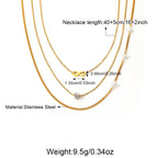 Stainless Steel Gold Plated Pearl Necklace Group