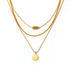 Stainless Steel Gold Plated Sun&Moon Necklace Group
