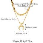 Stainless Steel Gold Plated Sun&Moon Necklace Group
