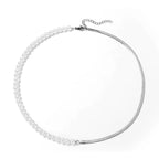 Stainless Steel Silver Pearl Necklace