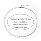 Stainless Steel Silver Pearl Necklace
