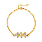 Stainless Steel Gold Number Design Bracelet