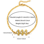 Stainless Steel Gold Number Design Bracelet