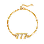 Stainless Steel Gold Number Design Bracelet