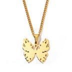 Gold Plated Stainless Steel Betterfly Pendant Necklace