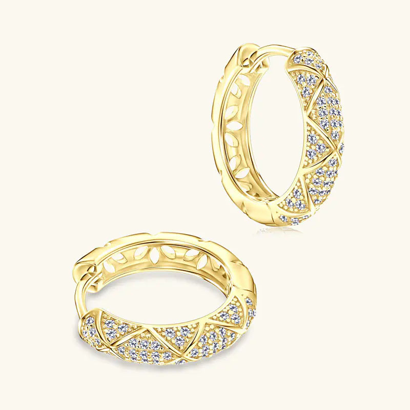 925 Silver Moissanite X Full Iced Hoop Earrings