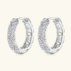 925 Silver Moissanite X Full Iced Hoop Earrings