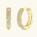 925 Silver Moissanite X Full Iced Hoop Earrings
