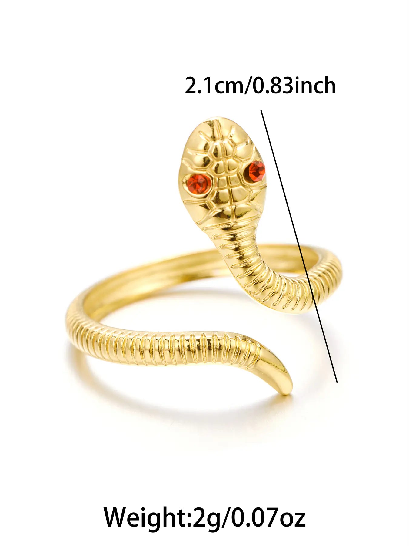 Eye Snake Shape Full Rhinestone Zircon Open Rings